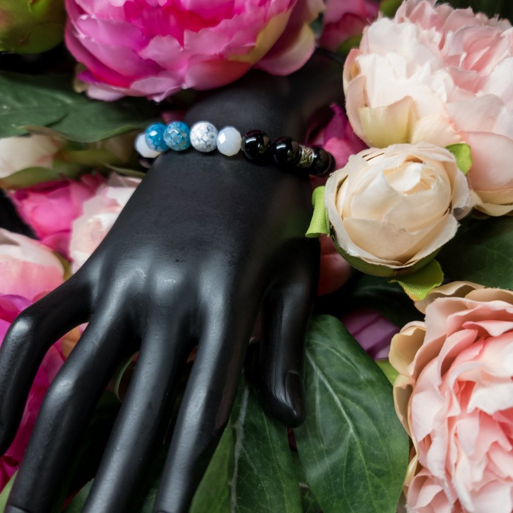 Blue Crackle Agate Bracelet by Ulara Moon